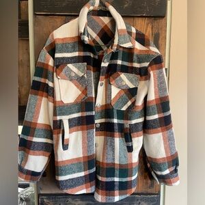Plaid Button-Up Jacket Shacket.